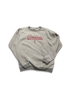 Pro Edge Gray Crewneck Sweatshirt with Red Script Cincinnati Bearcats #Vintage